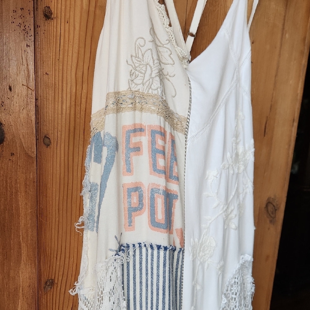 Discontinued urban outfitters Patchwork Maxi Dress in White and Cream - Picture 6 of 9